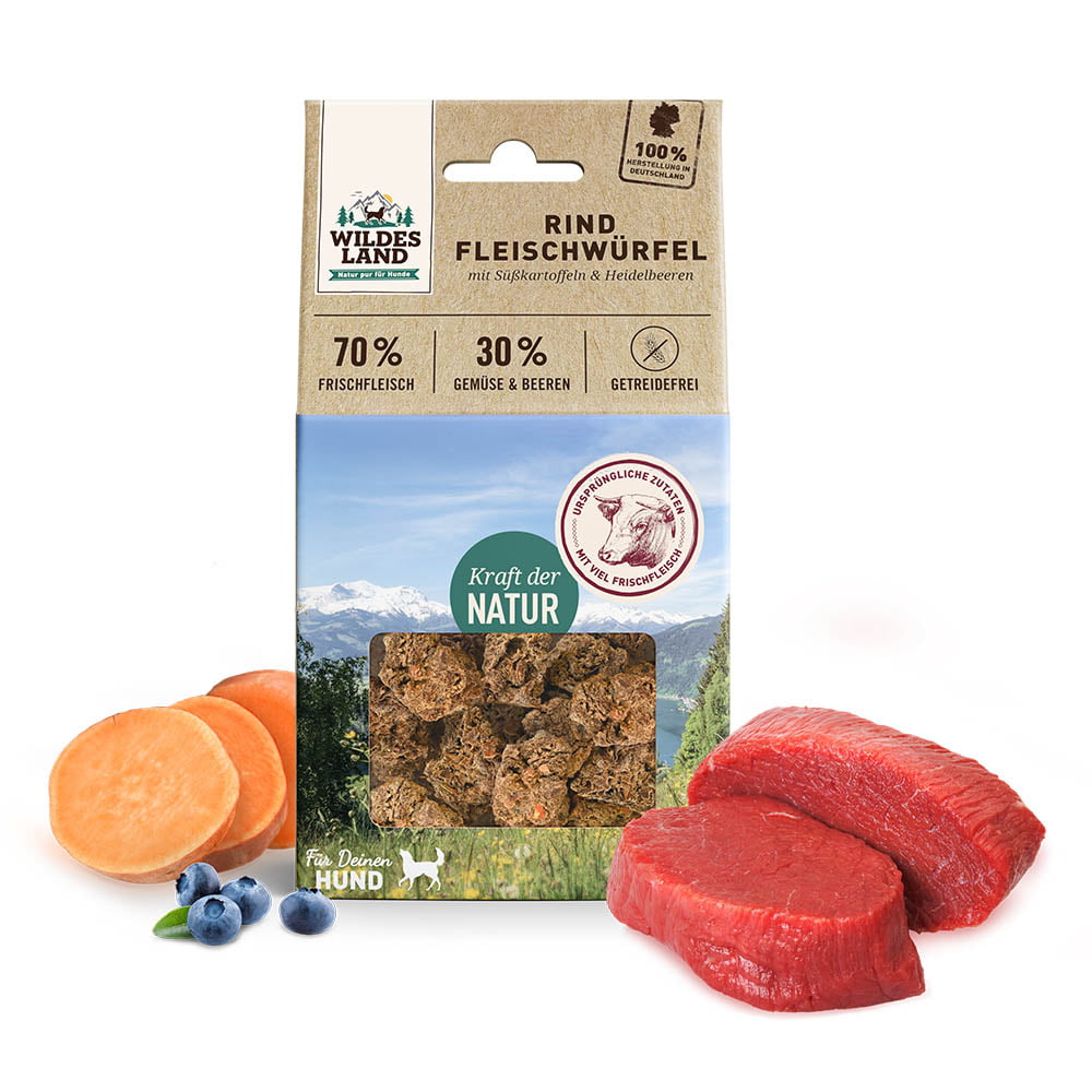 Wildes land Dog Snack mesne kocke od govedine 100g