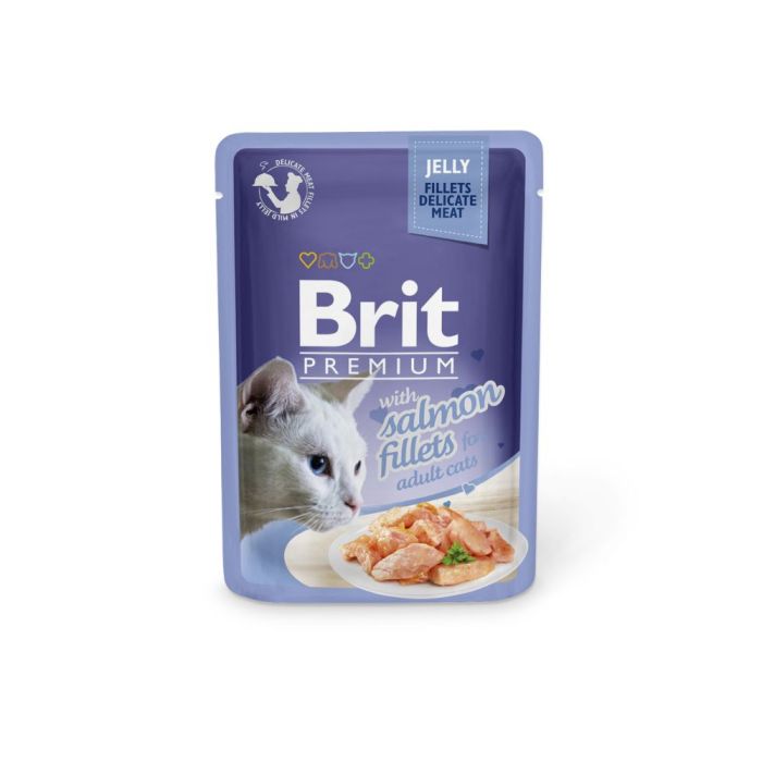 Brit Premium, Cat Delicate Fillets u želeu s lososom, vrećica 85 g