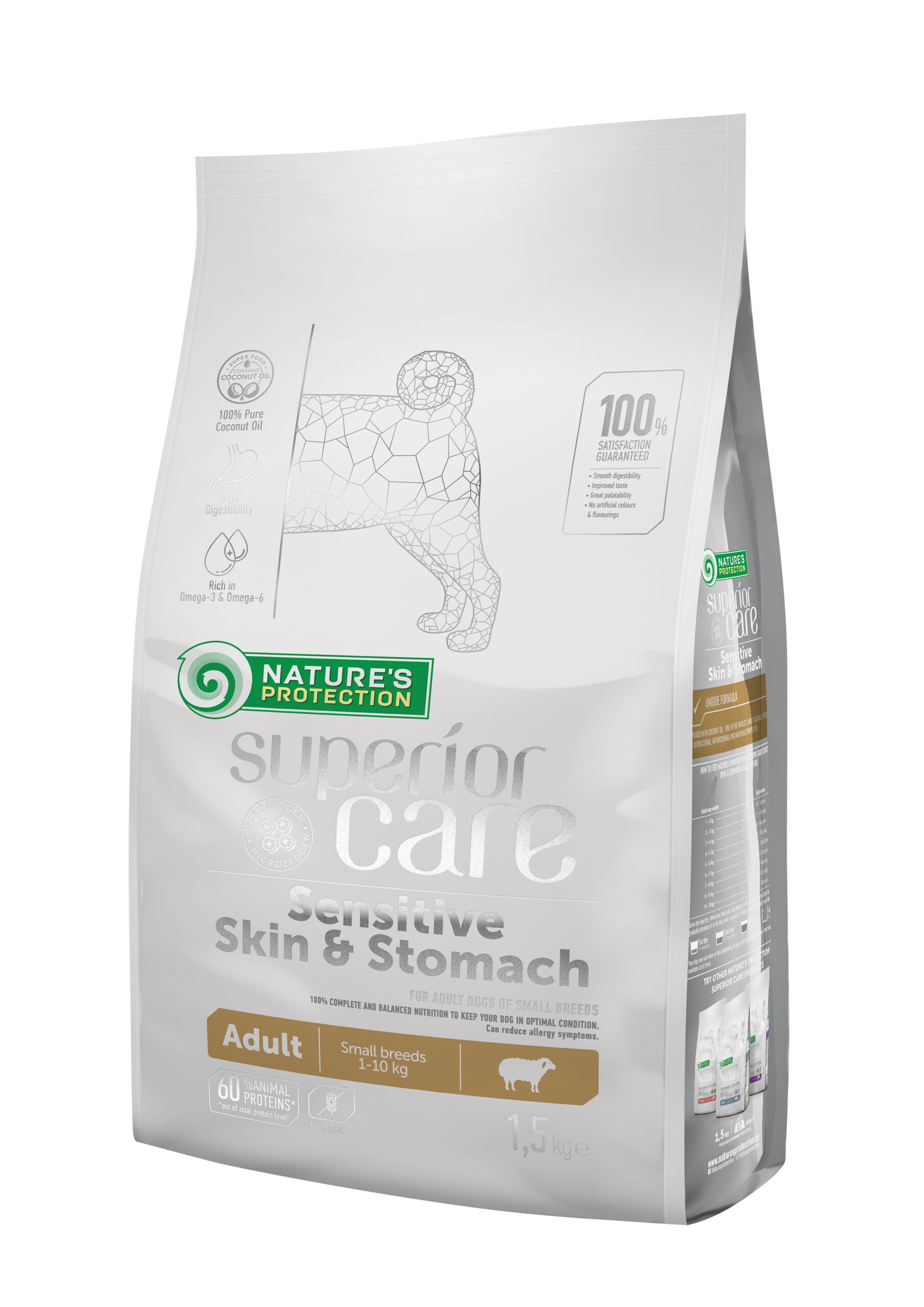 NATURE’S PROTECTION Superior Care sensitive Skin & Stomach Adult – janjetina, 1,5 kg